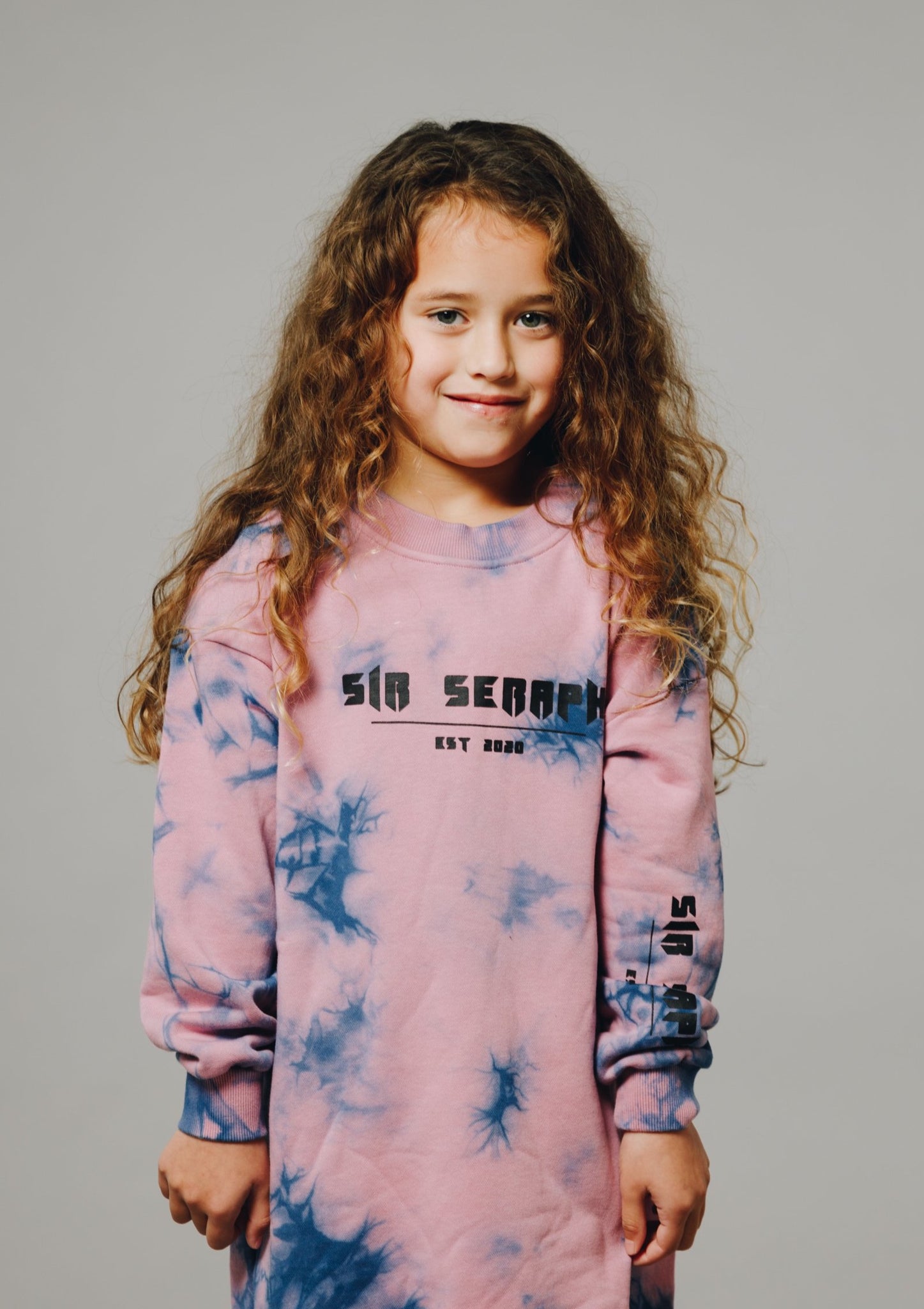 Sir Seraph OVERSIZED SWEATSHIRT DRESSES - PINK/BLUE TIE DYE